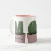Cactus Moeder Sappige Planten Two-Tone Koffie Mok (Voorkant links)