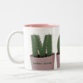 Cactus Moeder Sappige Planten Two-Tone Koffie Mok (Links)