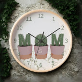 Cactus Mom Monogrammed Keuken Muur Klok
