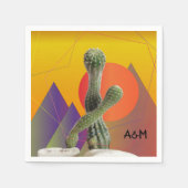 Cactus monogram servetten (Voorkant)