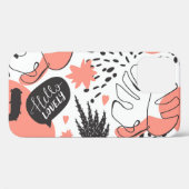 Cactus, monstera: modern naadloos patroon. Case-Mate iPhone case (Achterkant (horizontaal))