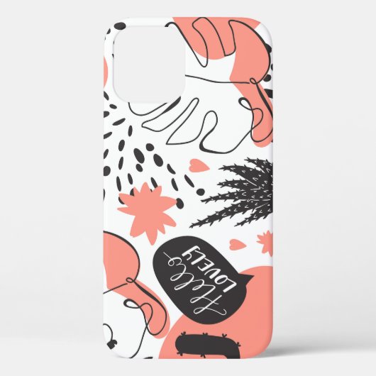Cactus, monstera: modern naadloos patroon. Case-Mate iPhone case (Achterkant)