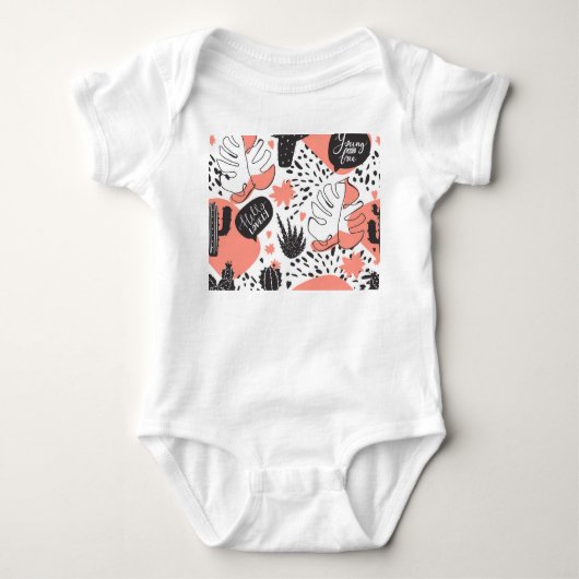 Cactus, monstera: modern naadloos patroon. romper (Voorkant)