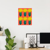 Cactus, Moon Cactus, Green Yellow Sinaasappel Poster (Thuiskantoor)