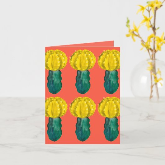 Cactus, Moon Cactus, Laten we samen gaan Kaart (Gele Bloem)