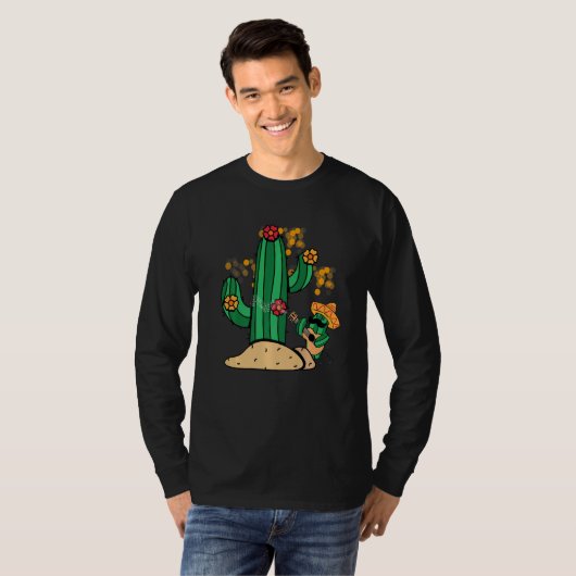 cactus music singing guitar sombrero mexicano dese t-shirt (Voorkant volledig)