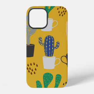 Cactus naadloos patroon achtergrond. Handgetekende iPhone 12 Hoesje