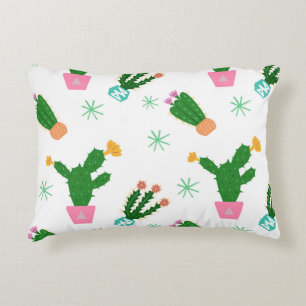 Cactus naadloos patroon, herhaalde oranje accent kussen