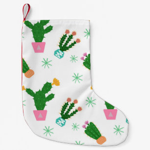 Cactus naadloos patroon, herhaalde oranje kleine kerstsok