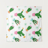 Cactus naadloos  patroon, herhaalde oranje wandkleed (Voorkant (horizontaal))