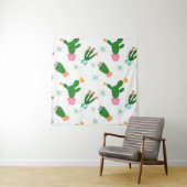 Cactus naadloos  patroon, herhaalde oranje wandkleed (In situ)