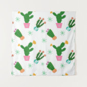 Cactus naadloos  patroon, herhaalde oranje wandkleed (Voorkant)