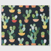 Cactus naadloos patroon in patchworkstijl met pl cadeaupapier (Vlak)