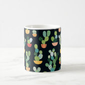 Cactus naadloos patroon in patchworkstijl met pl koffiemok (Center)