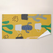 Cactus naadloze patroonachtergrond. Handgetekende Badhanddoek (Badhanddoek)
