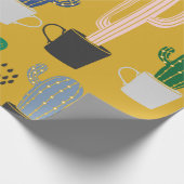 Cactus naadloze patroonachtergrond. Handgetekende Cadeaupapier (Hoek)