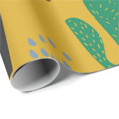 Cactus naadloze patroonachtergrond. Handgetekende Cadeaupapier (Rol Hoek)