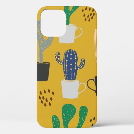 Cactus naadloze patroonachtergrond. Handgetekende Case-Mate iPhone Case (Achterkant)