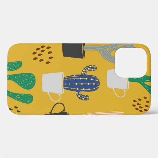 Cactus naadloze patroonachtergrond. Handgetekende Case-Mate iPhone Case (Achterkant (horizontaal))