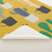 Cactus naadloze patroonachtergrond. Handgetekende Sherpa Deken (3/4)