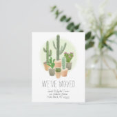 Cactus New Home Address Moving Announcement Briefkaart (Staand voorkant)