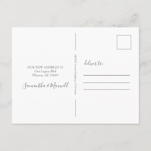 Cactus New Home Holiday Moving Announcemet Briefkaart (Achterkant)