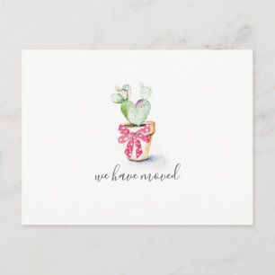 Cactus New Home Holiday Moving Announcemet Briefkaart