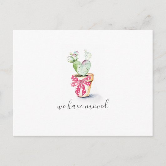 Cactus New Home Holiday Moving Announcemet Briefkaart (Voorkant)