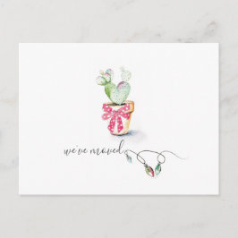 Cactus New Home Holiday Moving Announcemet Briefkaart