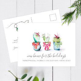 Cactus New Home Holiday Moving Announcemet Briefkaart