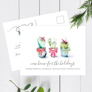 Cactus New Home Holiday Moving Announcemet Briefkaart