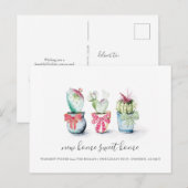 Cactus Nieuw Home Sweet Home Bewegende aankondigin Briefkaart (Voorkant / Achterkant)