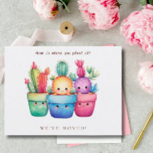 Cactus Nieuwe Huis Bewegende Aankondiging Waterver