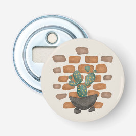 Cactus Oasis: Brick Wall Decor geïnspireerd door N Button Flesopener