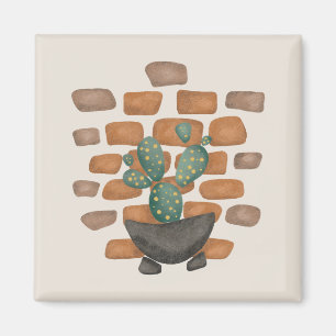 Cactus Oasis: Brick Wall Decor geïnspireerd door N Magneet