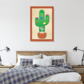 Cactus Oasis Canvas Afdruk (Insitu (Slaapkamer))