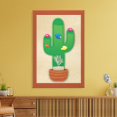 Cactus Oasis Canvas Afdruk (Insitu (Woonkamer))