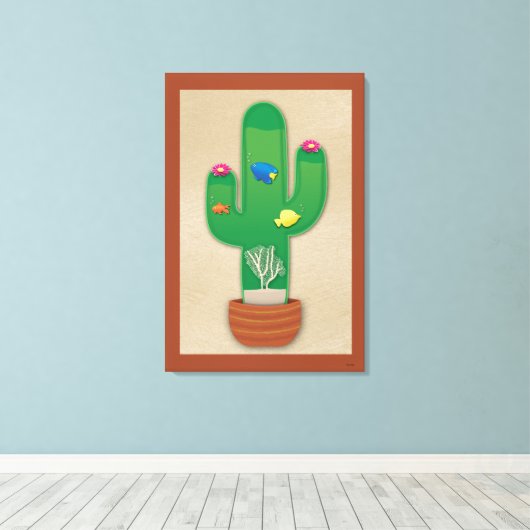 Cactus Oasis Canvas Afdruk (Insitu (Houten vloer))