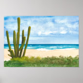 Cactus on Caribbean, Arashi Beach, Aruba Poster (Voorkant)