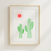 Cactus onder het Sun Nursery Room Decor Poster
