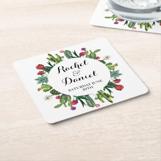 Cactus Onderzetter Trouwfeest Cacti Fiesta (Schuin)