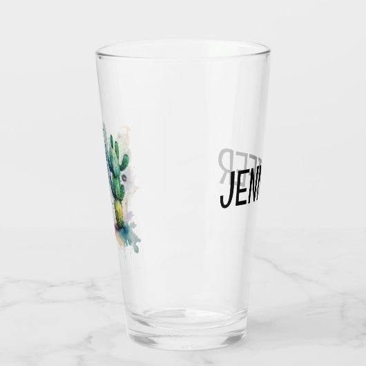 Cactus ontwerp met kleurrijke splatters glas (Links)