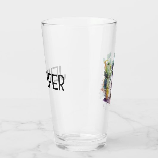 Cactus ontwerp met kleurrijke splatters glas (Rechts)