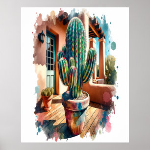 Cactus op de veranda poster