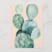 Cactus op koraal briefkaart (Voorkant)