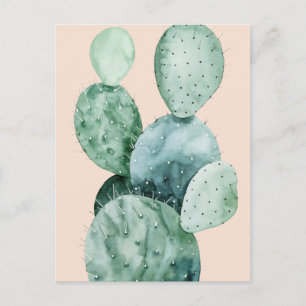 Cactus op koraal briefkaart