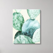 Cactus op koraal canvas afdruk (Voorkant)