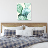 Cactus op koraal canvas afdruk (Insitu (Slaapkamer))