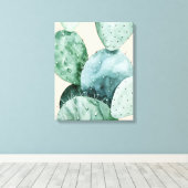 Cactus op koraal canvas afdruk (Insitu (Houten vloer))