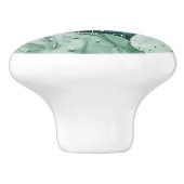 Cactus op koraal keramische knop (Zijkant)